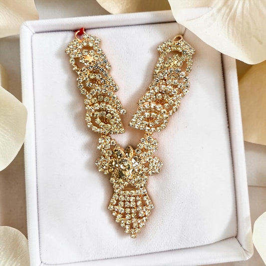 Shri Poshak Royal Heavy Stone Encrusted Grand V-Shape Haar for Laddu Gopal & Deity Idols – SPC-796
