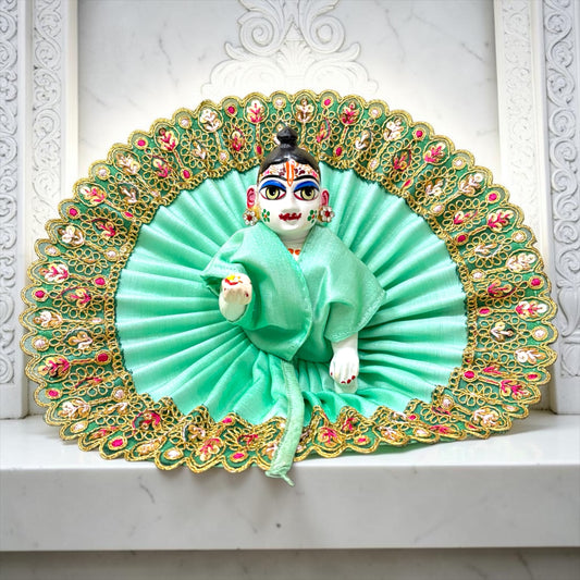 Shri Poshak Premium Designer Laddu Gopal Ji Poshak (Model: SP-I75) – Royal Vibrant Colors with Intricate Gold Embroidered Border