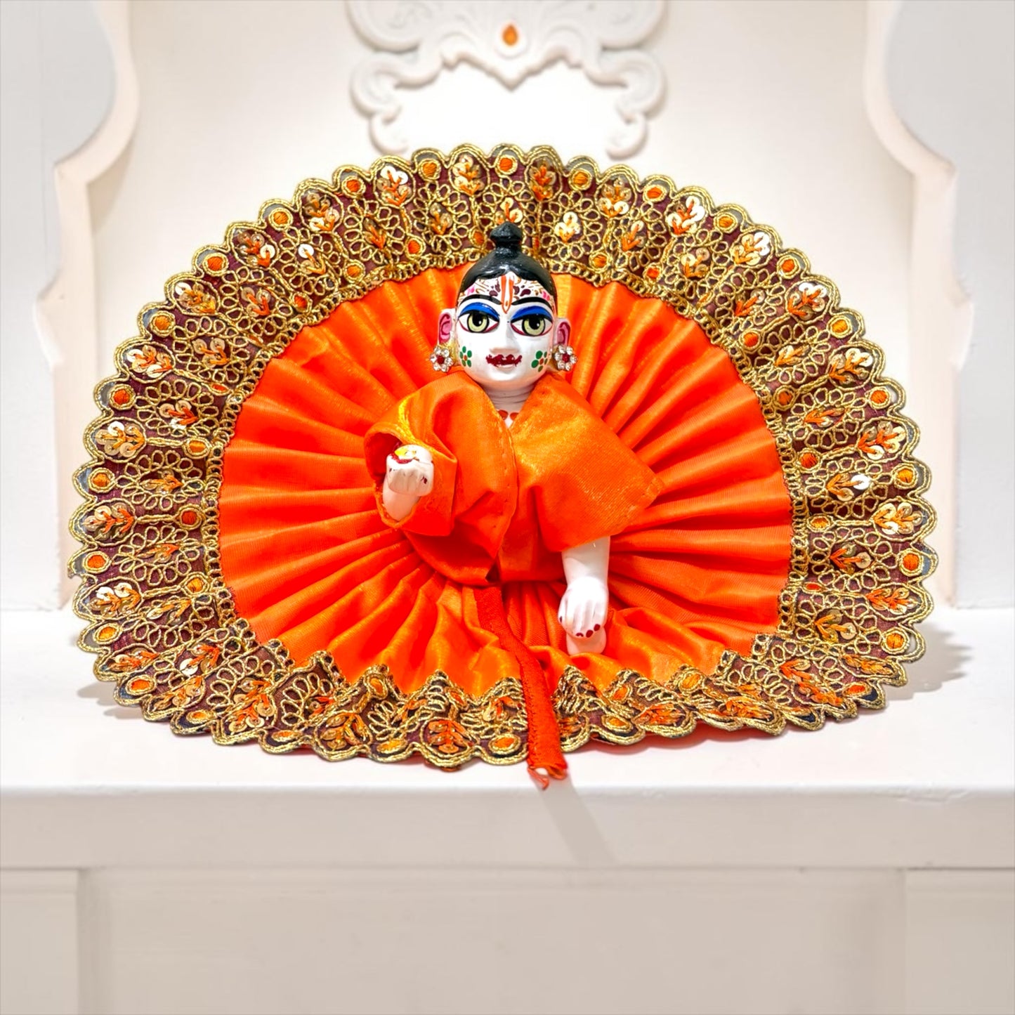 Shri Poshak Premium Designer Laddu Gopal Ji Poshak (Model: SP-I75) – Royal Vibrant Colors with Intricate Gold Embroidered Border