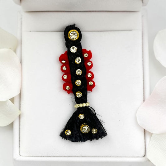 Royal Stone-Studded Decorative Choti (SPC-653) for Divine Goddess Idol – Traditional Hair Braid Ornament