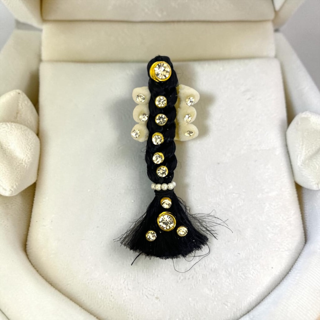 Royal Stone-Studded Decorative Choti (SPC-653) for Divine Goddess Idol – Traditional Hair Braid Ornament