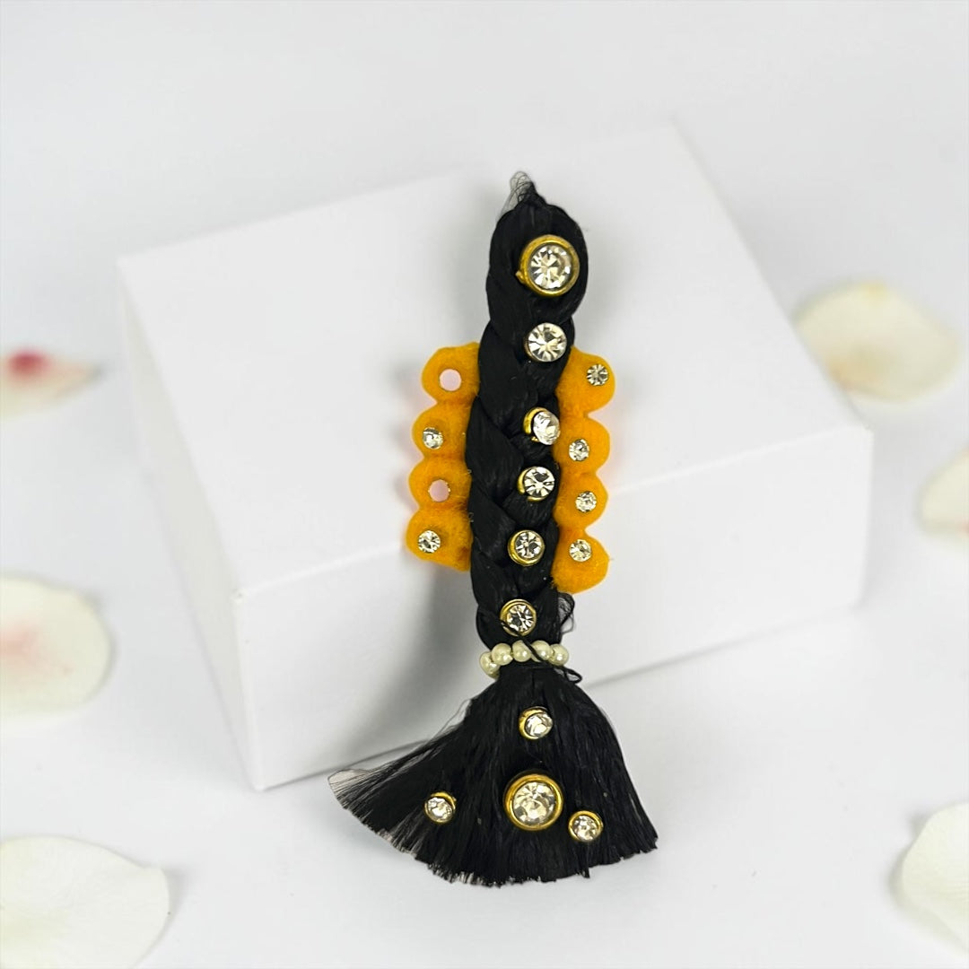 Royal Stone-Studded Decorative Choti (SPC-653) for Divine Goddess Idol – Traditional Hair Braid Ornament