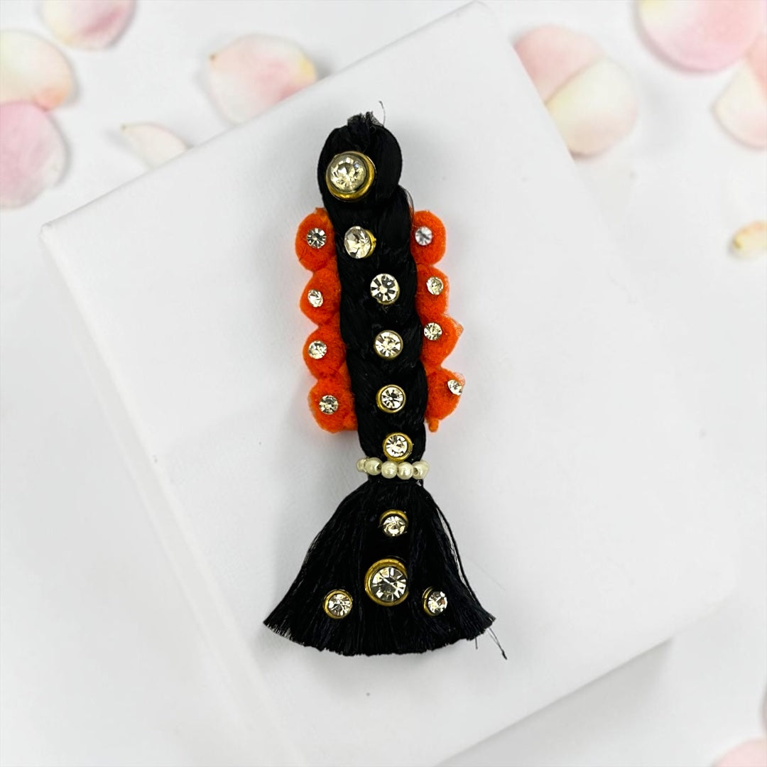 Royal Stone-Studded Decorative Choti (SPC-653) for Divine Goddess Idol – Traditional Hair Braid Ornament