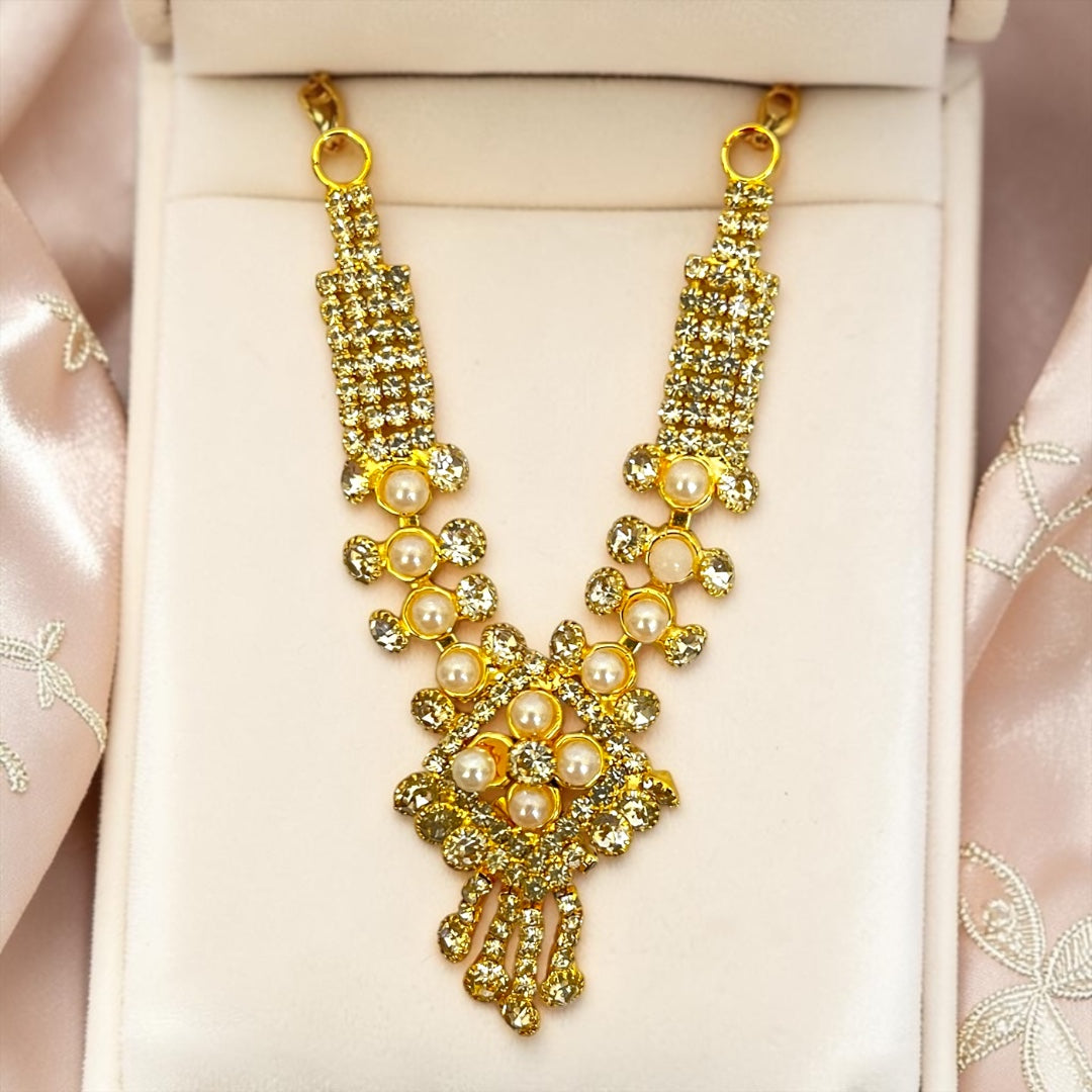 Shri Poshak Royal Multi-Row Zerkin & Pearl Medallion Tassel Haar for Laddu Gopal & Deity Idols  – SPC-767