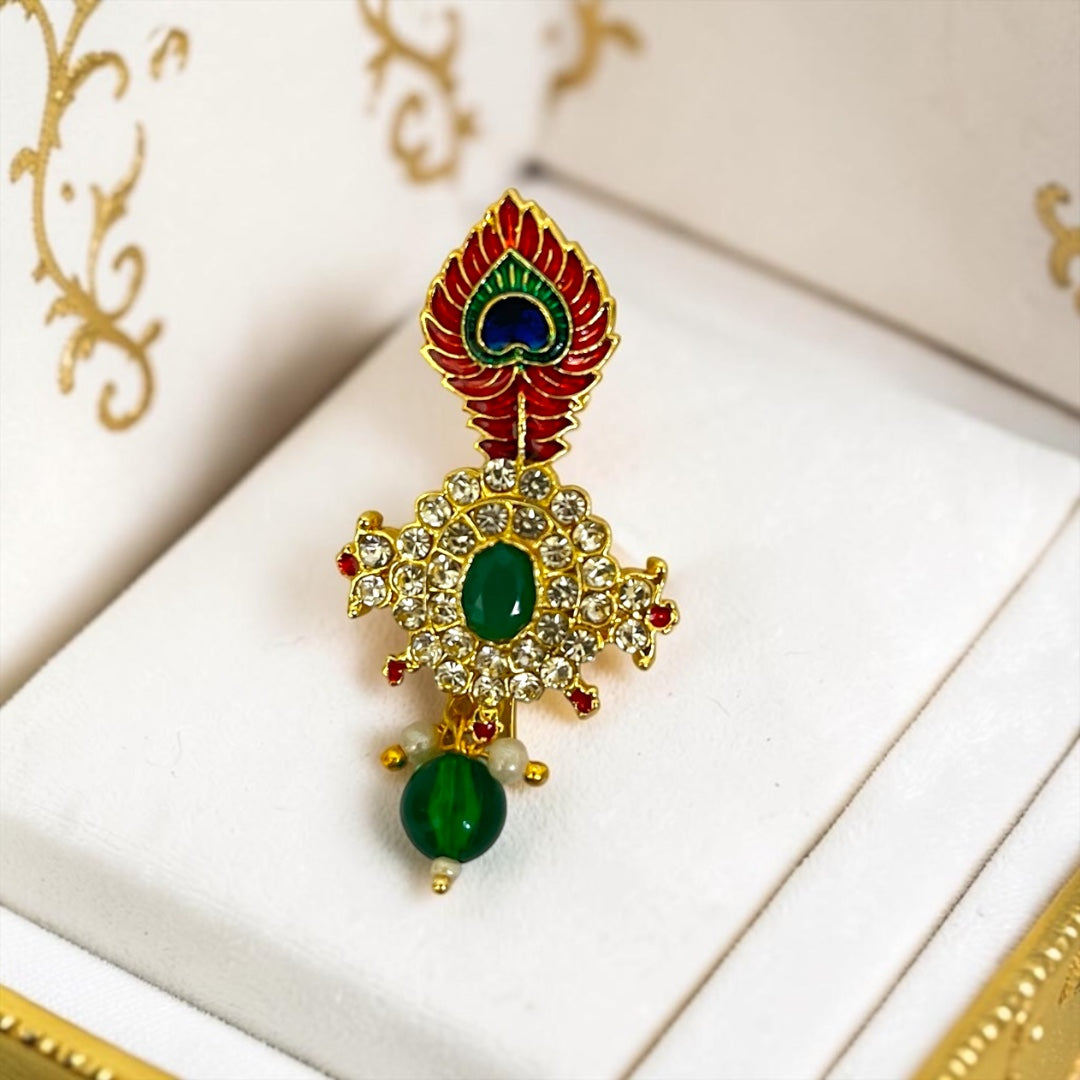 Royal Peacock Designer Metal Kalangi / Sirpech for Deity Mukut (SPC-743)