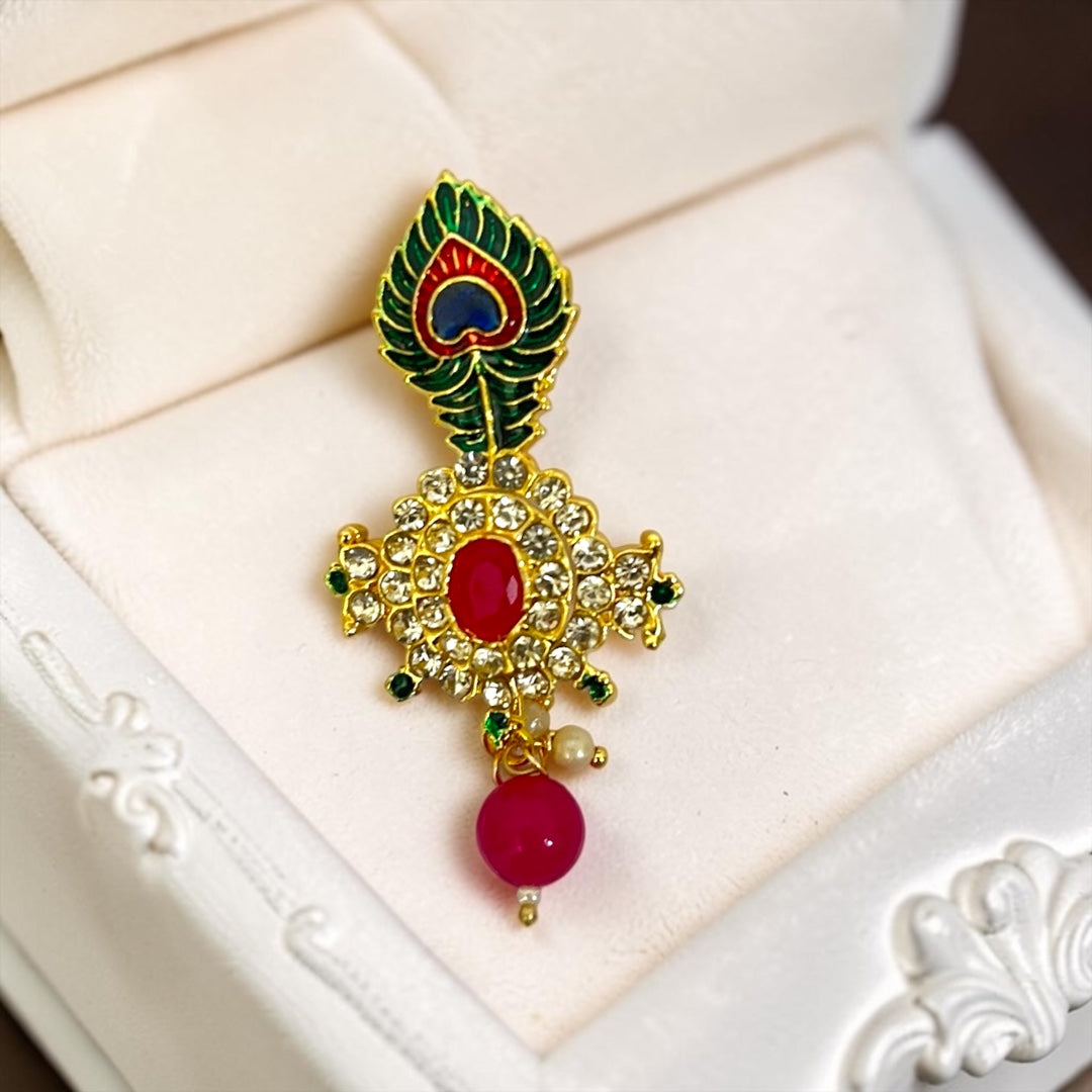 Royal Peacock Designer Metal Kalangi / Sirpech for Deity Mukut (SPC-743)
