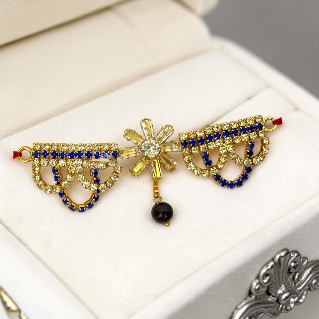 Exquisite Handcrafted 3-Inch Designer Tagdi / Waist Belt SPC-718 with Crystal Latkans for Kanha Ji