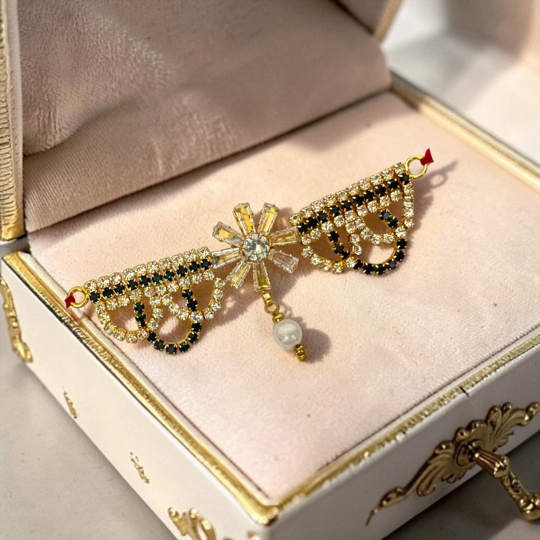 Exquisite Handcrafted 3-Inch Designer Tagdi / Waist Belt SPC-718 with Crystal Latkans for Kanha Ji