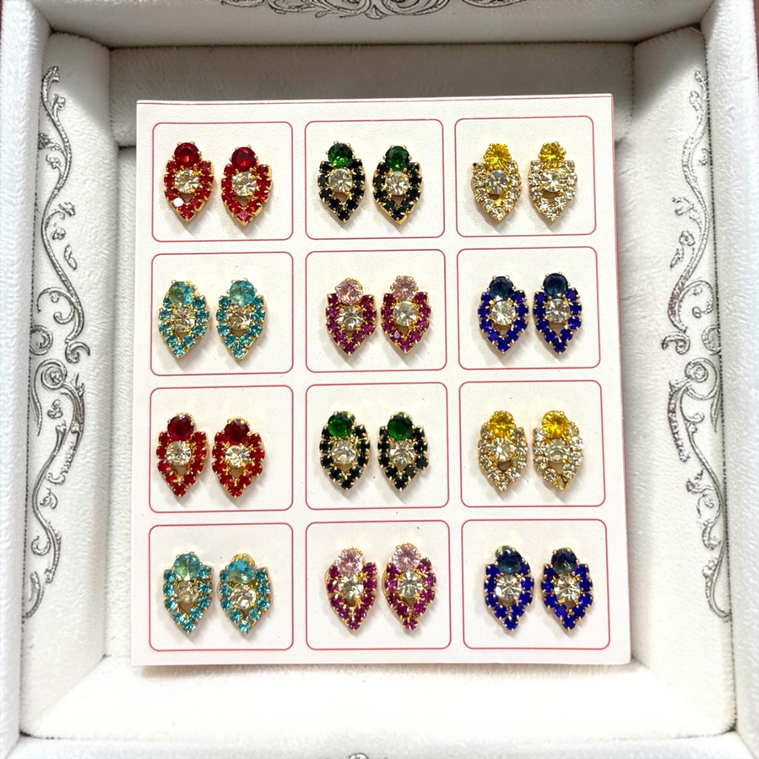 Royal Stone-Studded Zerkin Kundal Earrings for Deities – Model SPC-690