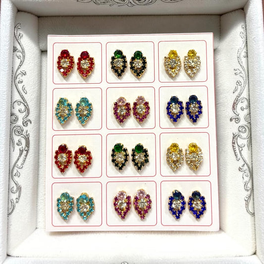 Royal Stone-Studded Zerkin Kundal Earrings for Deities – Model SPC-690