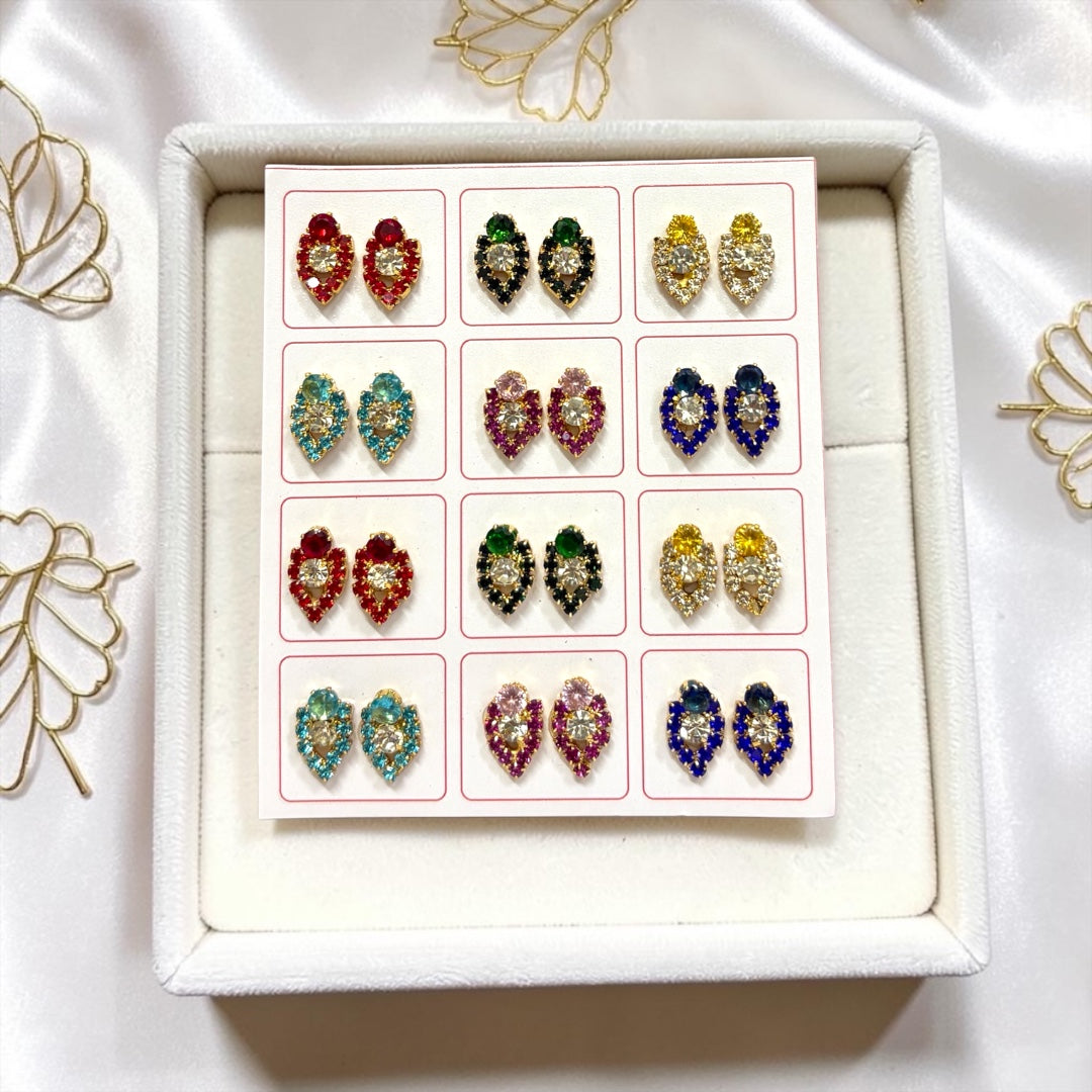 Royal Stone-Studded Zerkin Kundal Earrings for Deities – Model SPC-690