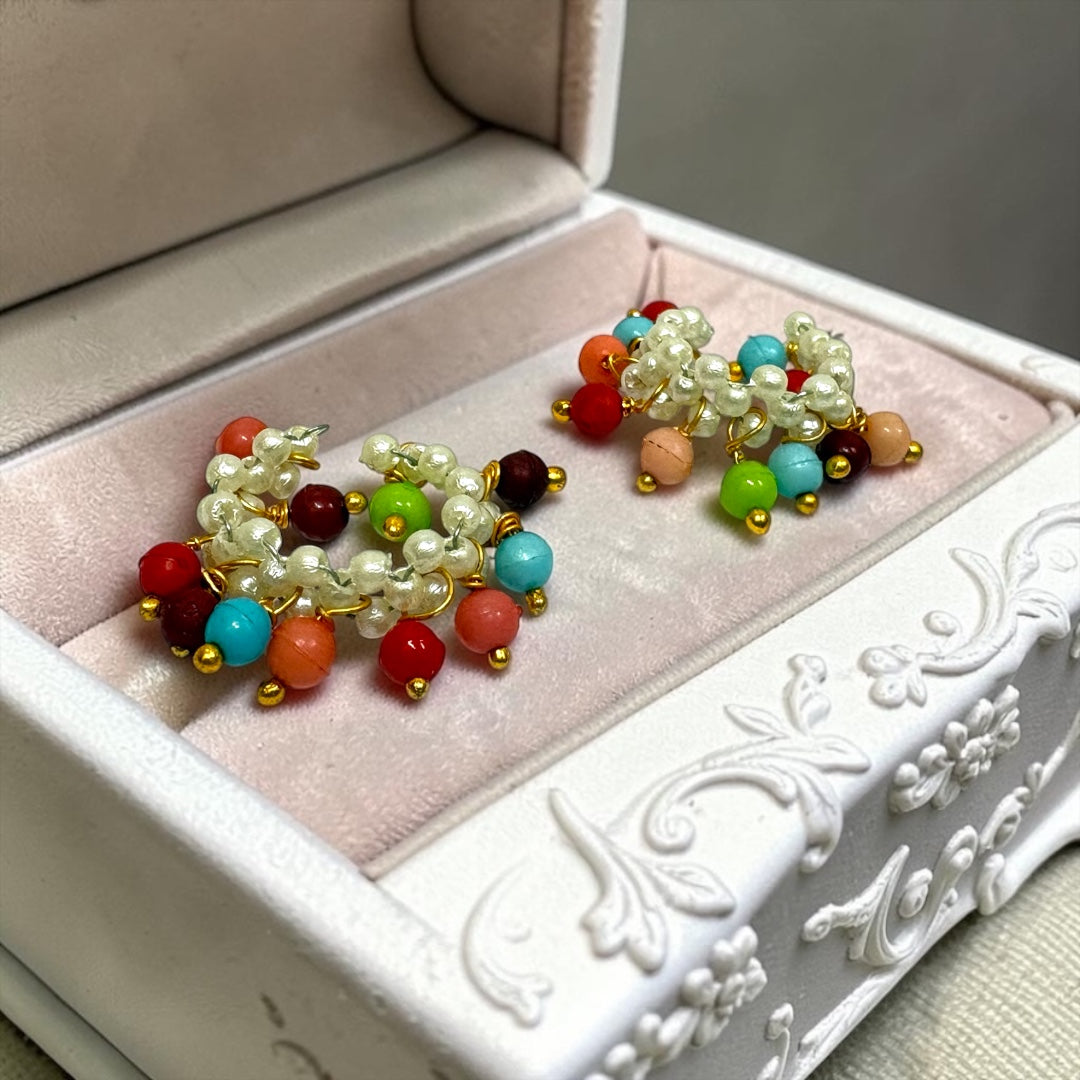 Royal Handcrafted Pearl & Multicolor Bead Kade / Bangles for Laddu Gopal & Deity Idols (SPC-666)