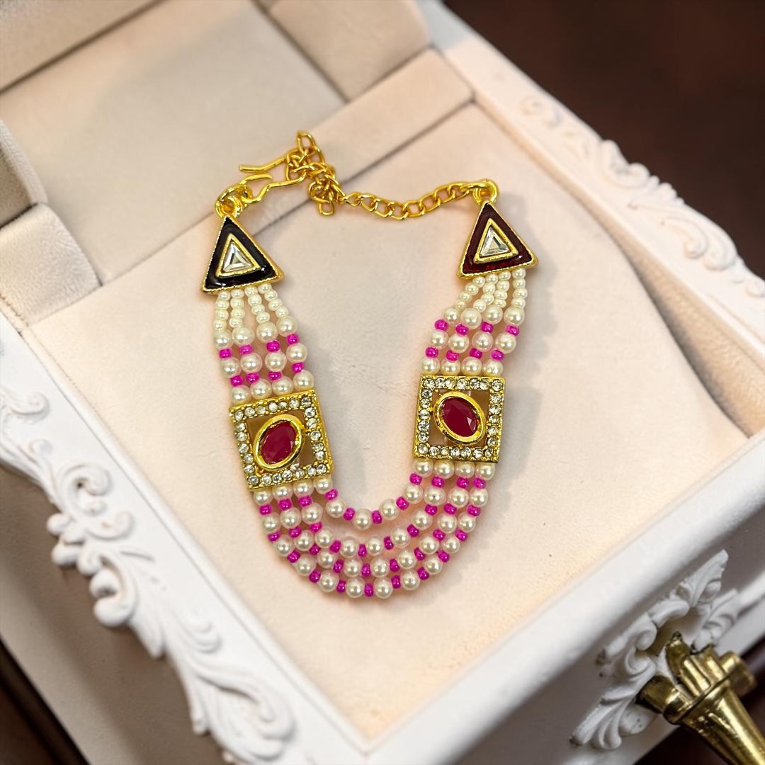 Royal 3-Layer Kundan Pearl Haar for Laddu Gopal & Deity Idols (SPC-761)