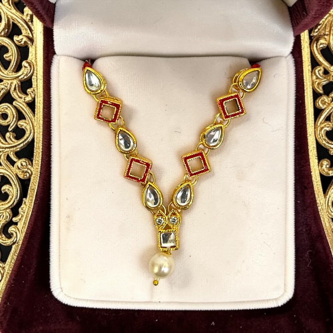Kanha Ji necklace kundan haar - close-up detail | Shri Poshak, Mathura kundan haar 2