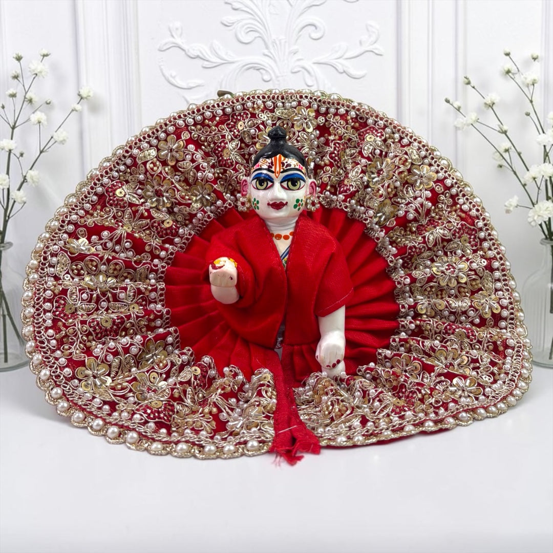 Premium Royal Heavy Zari & Pearl Work Laddu Gopal Ji Poshak - Code SP-193