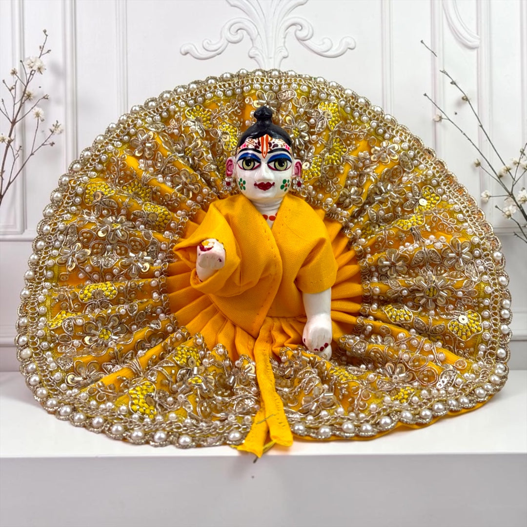 Premium Royal Heavy Zari & Pearl Work Laddu Gopal Ji Poshak - Code SP-193