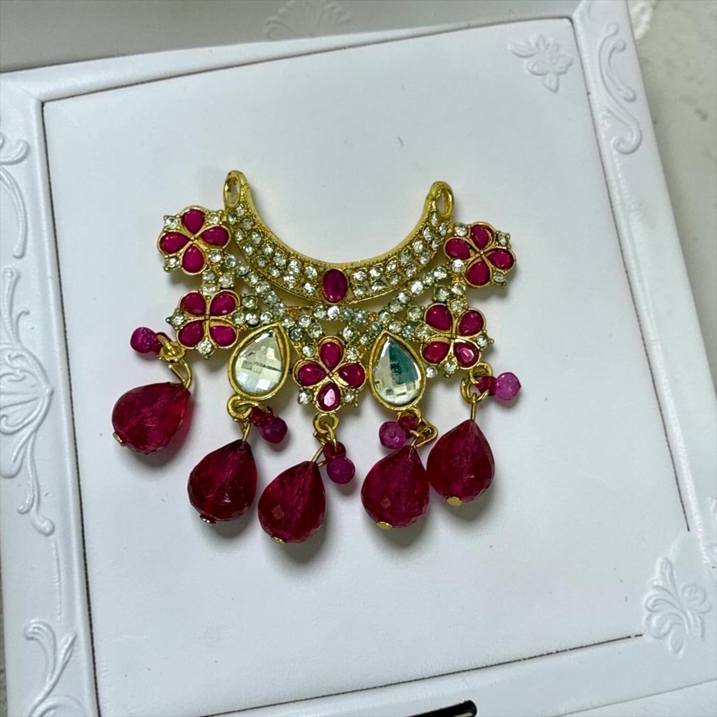 Royal Kundan & Bead-Drop Haar for Deities SPC-733