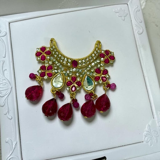 Royal Kundan & Bead-Drop Haar for Deities SPC-733