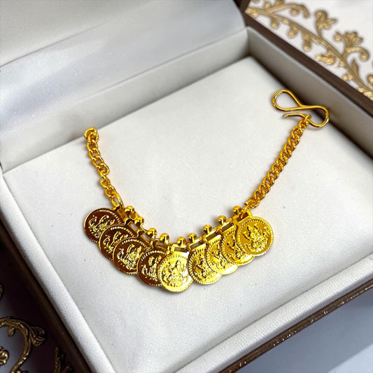 Royal Gold-Plated Ginni Haar / Laxmi Coin Necklace (Free Size Adjustable)