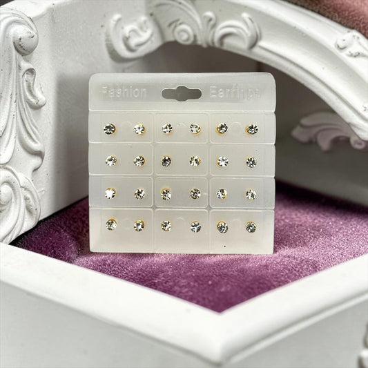 Royal Crystal Nag Kundal / Solitaire Ear Studs for Deity Shringar (Free Size)