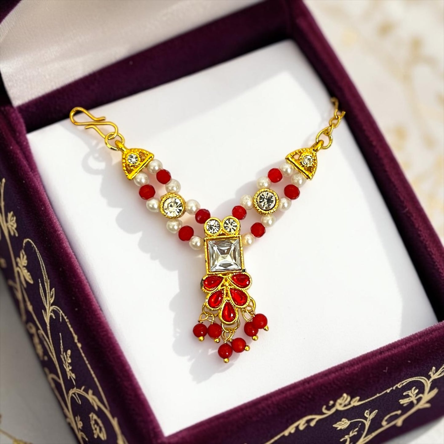 Royal Kundan & Crystal Drop Haar for Laddu Gopal & All Divine Idols SPC-780