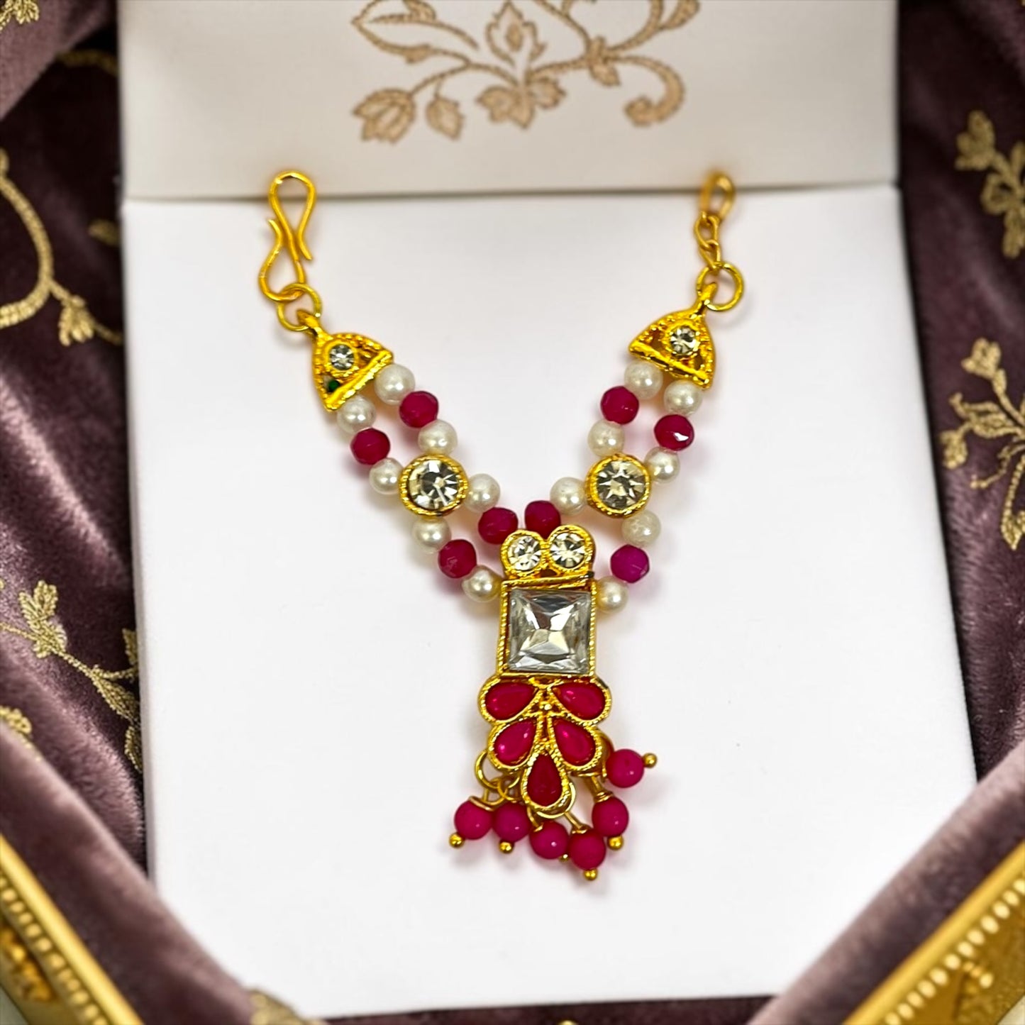 Royal Kundan & Crystal Drop Haar for Laddu Gopal & All Divine Idols SPC-780