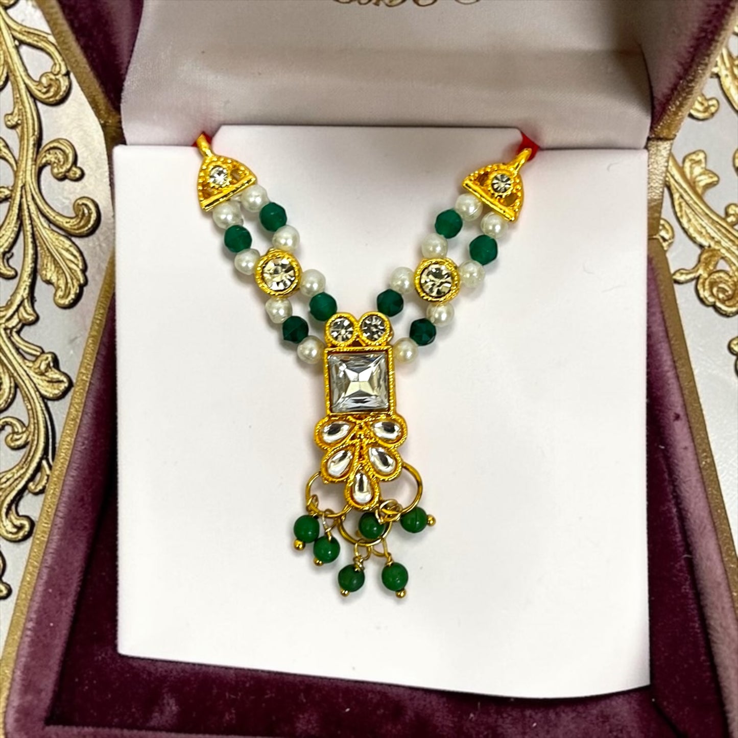 Royal Kundan & Crystal Drop Haar for Laddu Gopal & All Divine Idols SPC-780