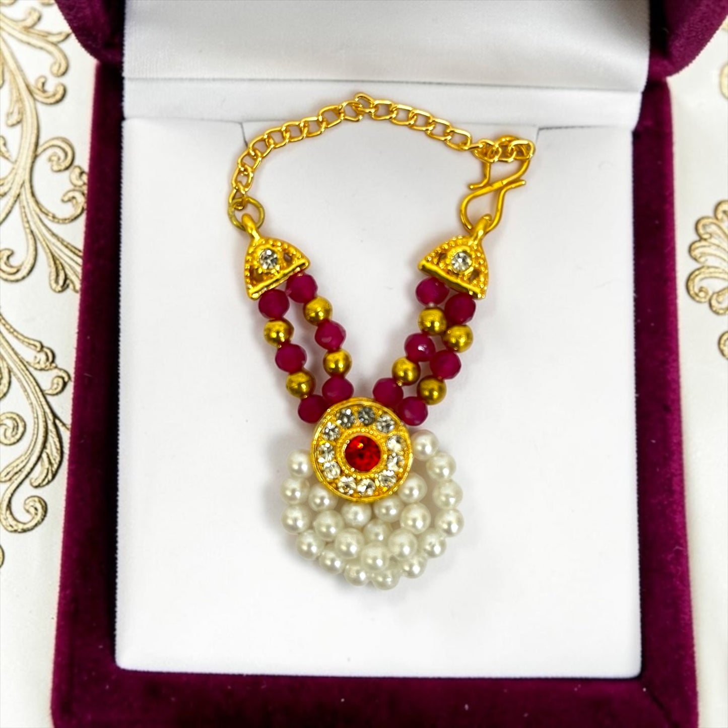 Designer Royal Kundan & Pearl Haar for Laddu Gopal & All Divine Idols (SPC-792)