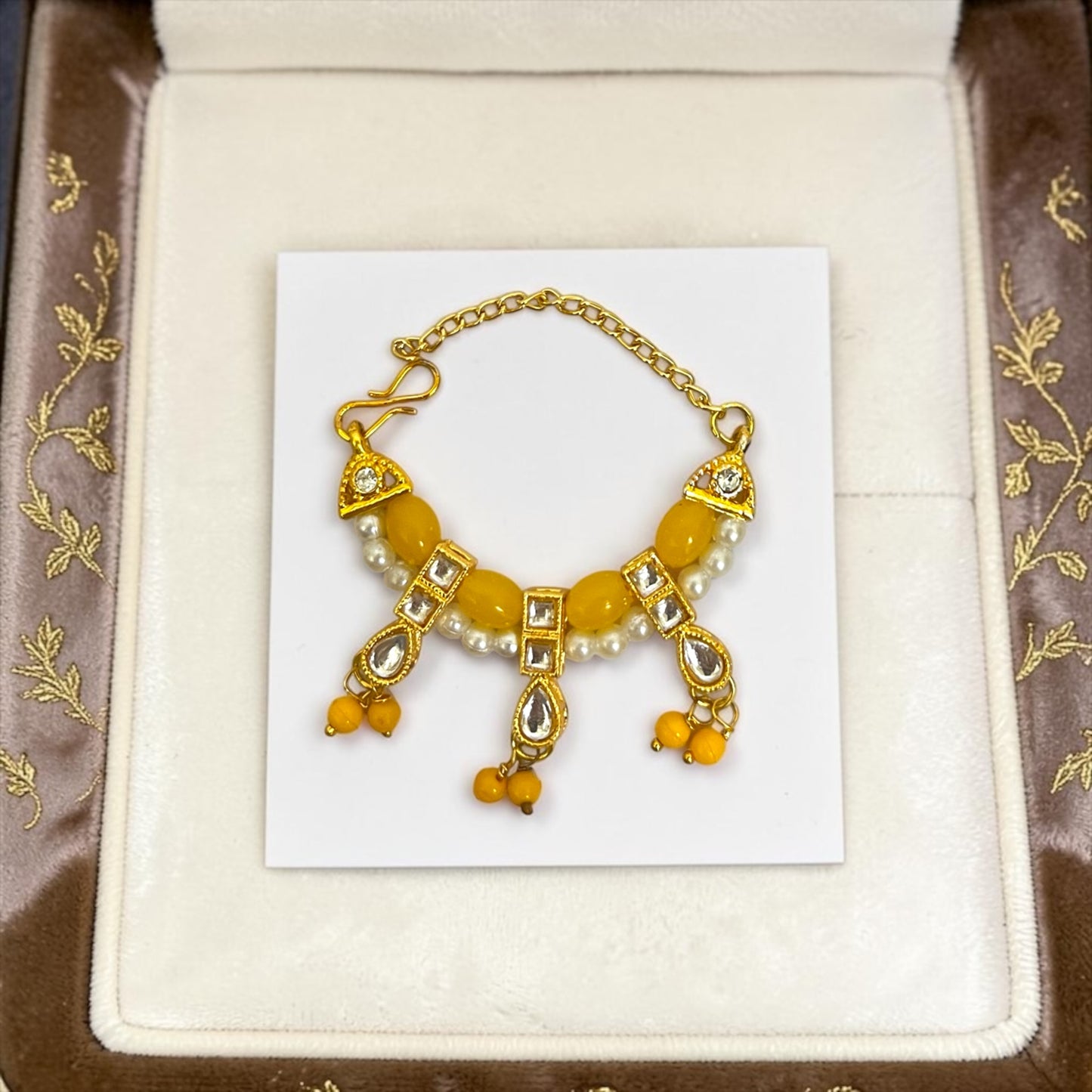 Divine Kundan & Pearl Drop Shringar Haar SPC-803 | Regal Adjustable Necklace for Bal Gopal