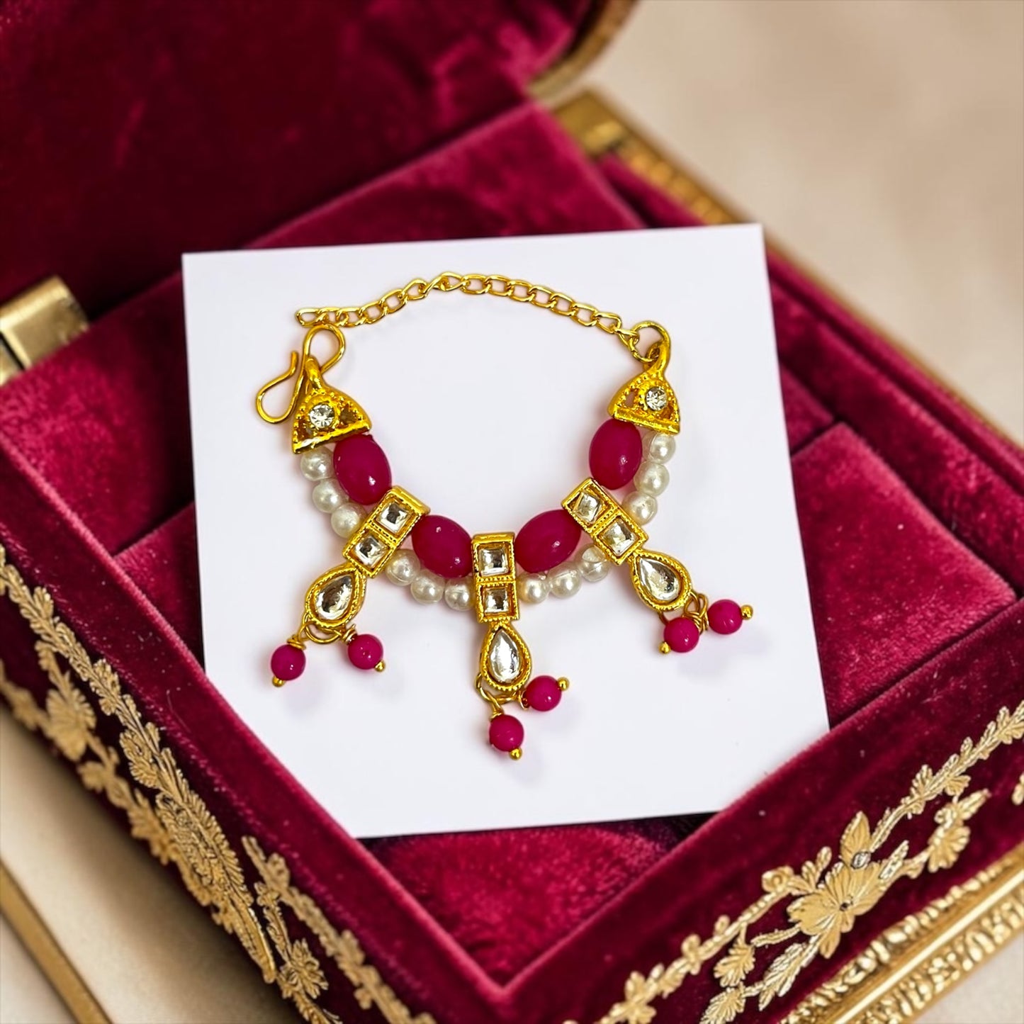 Divine Kundan & Pearl Drop Shringar Haar SPC-803 | Regal Adjustable Necklace for Bal Gopal