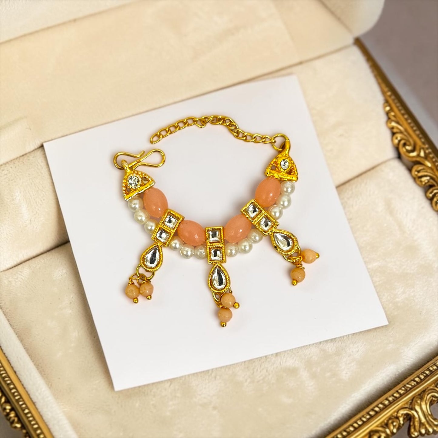Divine Kundan & Pearl Drop Shringar Haar SPC-803 | Regal Adjustable Necklace for Bal Gopal
