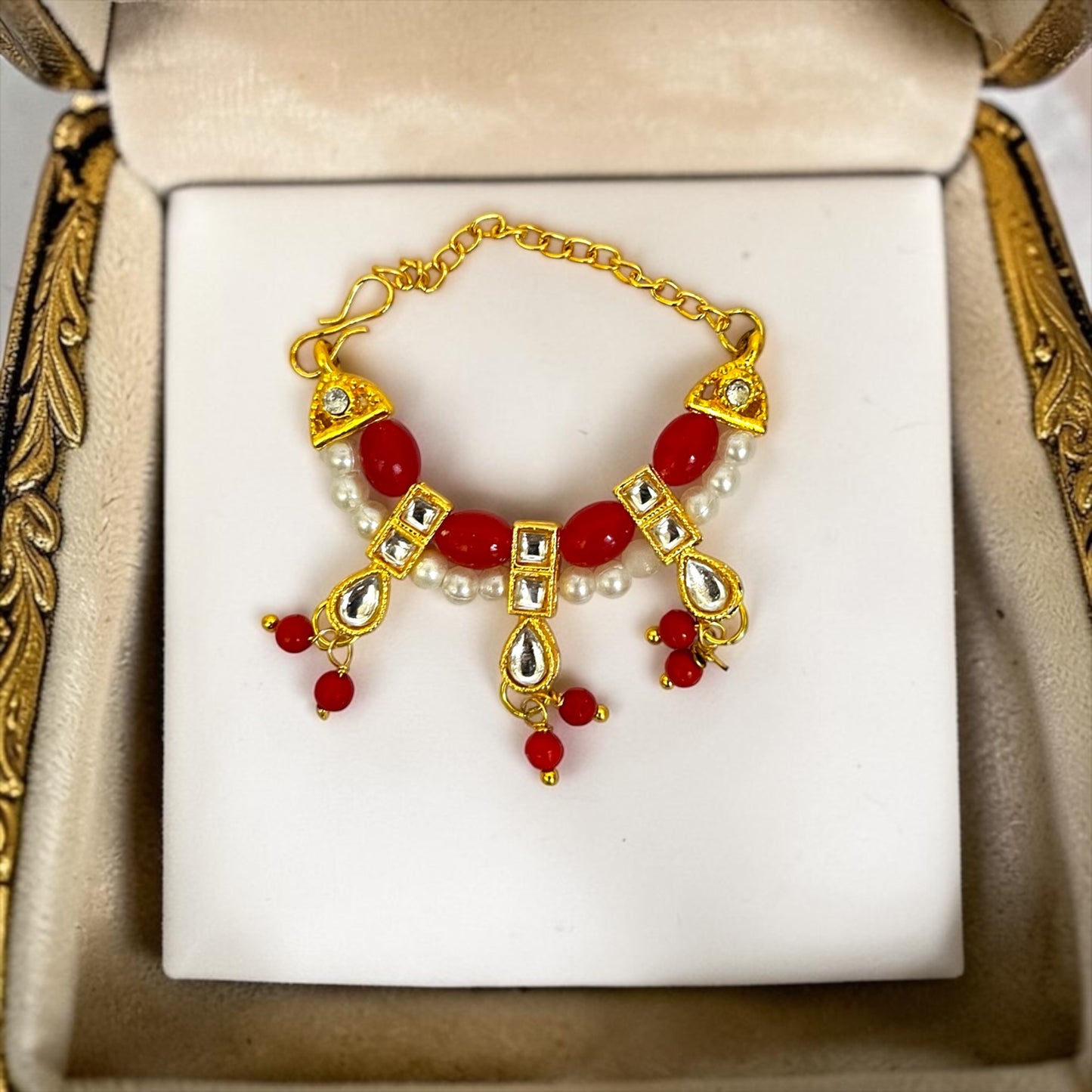 Divine Kundan & Pearl Drop Shringar Haar SPC-803 | Regal Adjustable Necklace for Bal Gopal