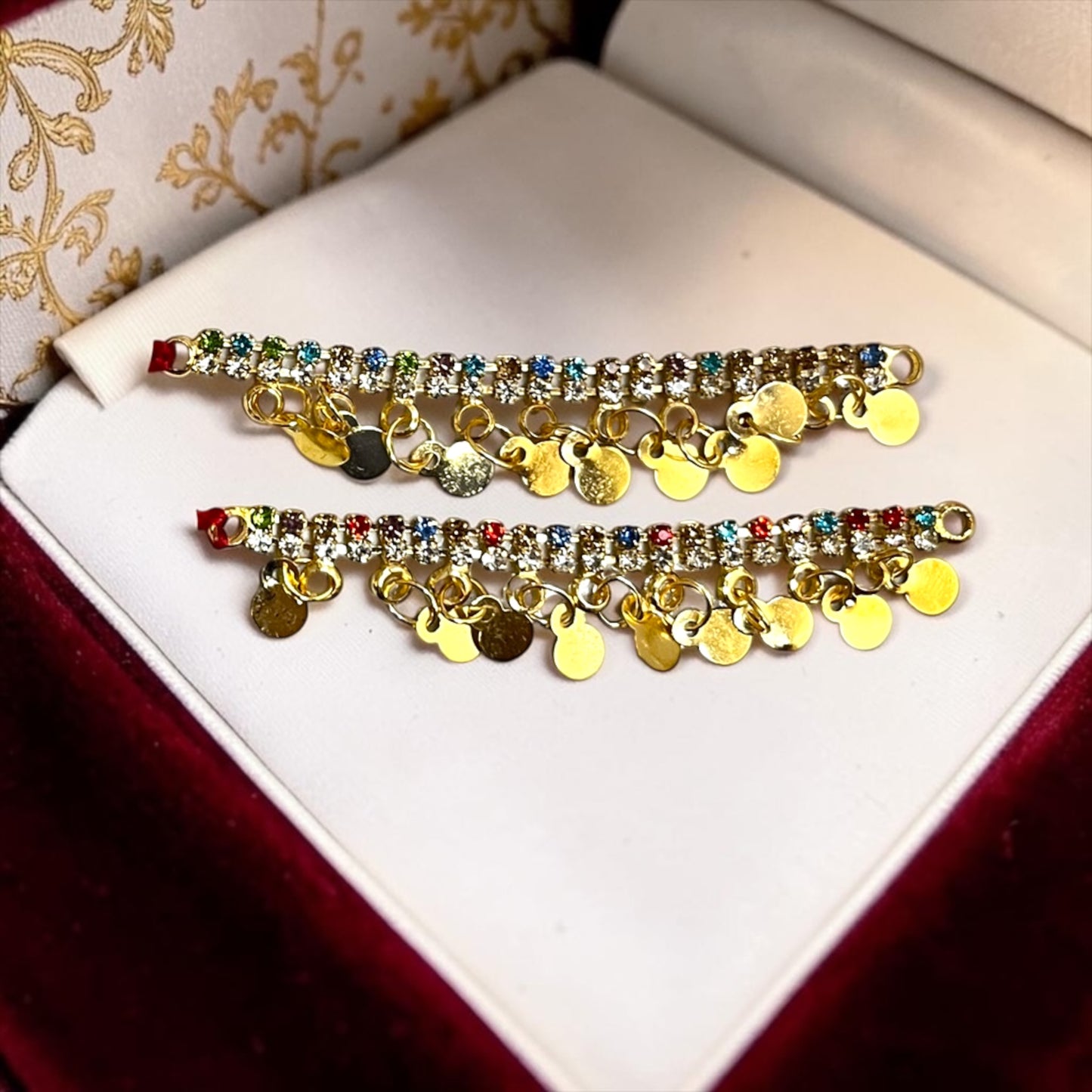 Deluxe Coin-Drop Gold Plated Ginni Payal SPC-704 Deity Shringar Anklets by Shri Poshak