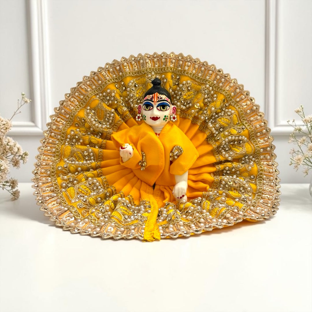 Designer Heavy Pearl & Zari Work Laddu Gopal Ji Poshak SP-197