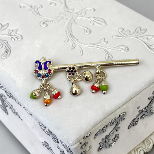 Divya Royal Peacock (Mor Pankh) Meenakari & Ghungroo Bansi — Premium Divine Shringar