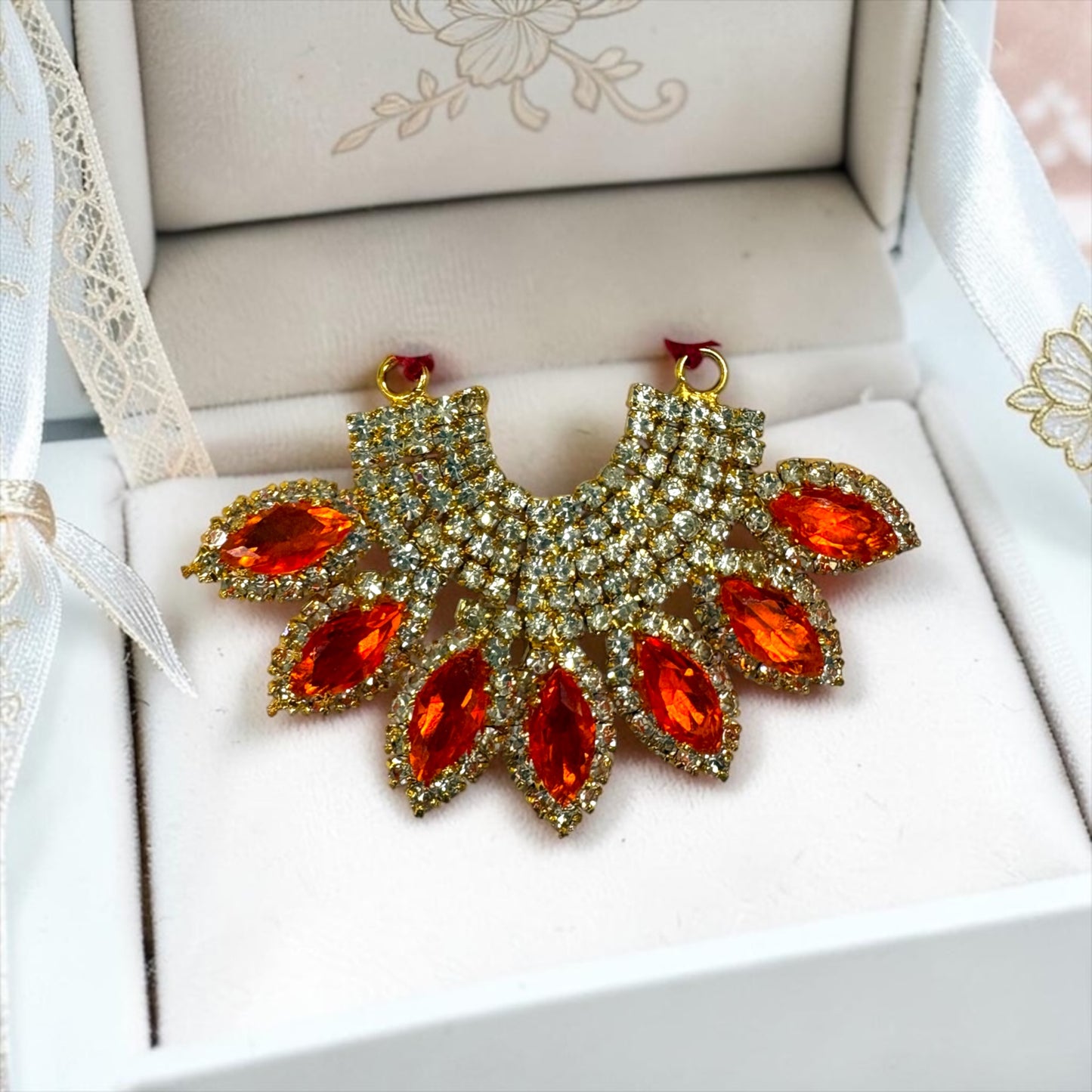 Premium Designer Zerkin Stone Necklace (Haar) SPC-816 for Laddu Gopal Ji, Radha Krishna & All Deities