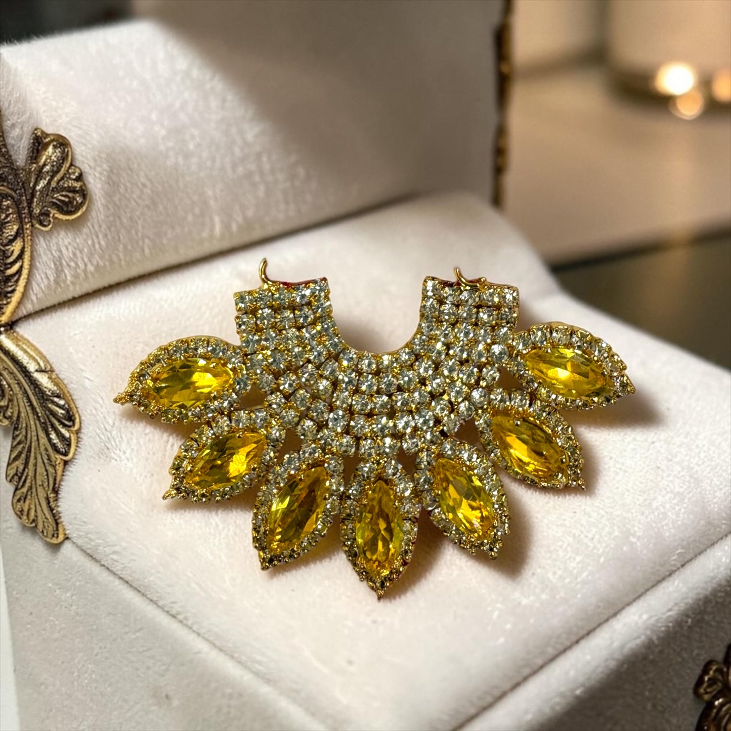 Premium Designer Zerkin Stone Necklace (Haar) SPC-816 for Laddu Gopal Ji, Radha Krishna & All Deities