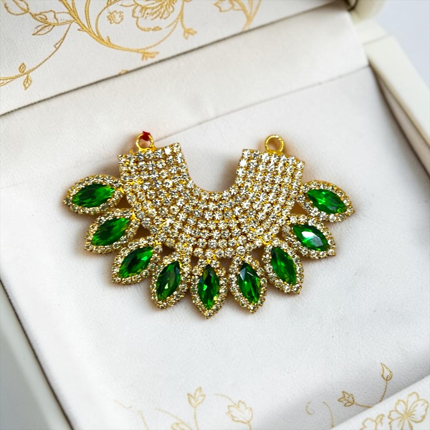 Premium Designer Zerkin Stone Necklace (Haar) SPC-816 for Laddu Gopal Ji, Radha Krishna & All Deities