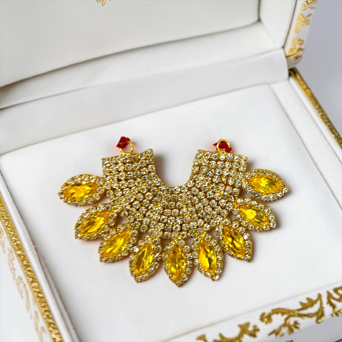 Premium Designer Zerkin Stone Necklace (Haar) SPC-816 for Laddu Gopal Ji, Radha Krishna & All Deities