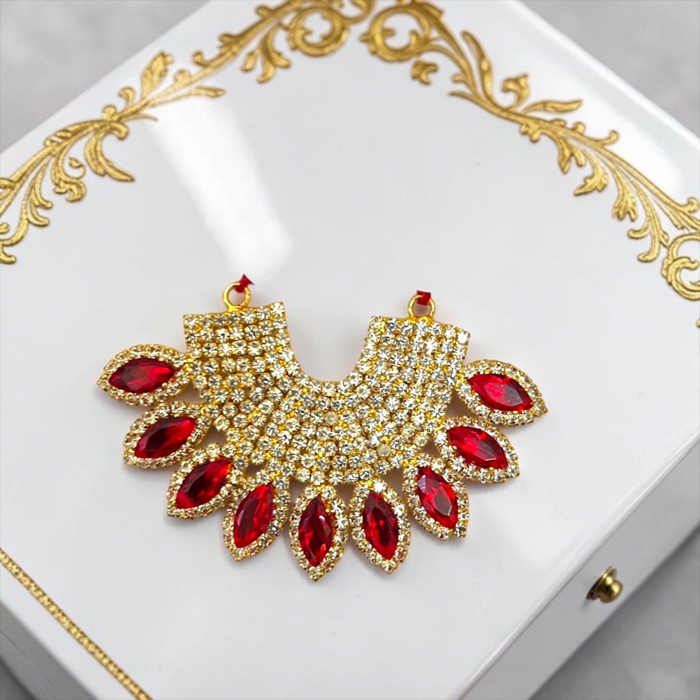 Premium Designer Zerkin Stone Necklace (Haar) SPC-816 for Laddu Gopal Ji, Radha Krishna & All Deities
