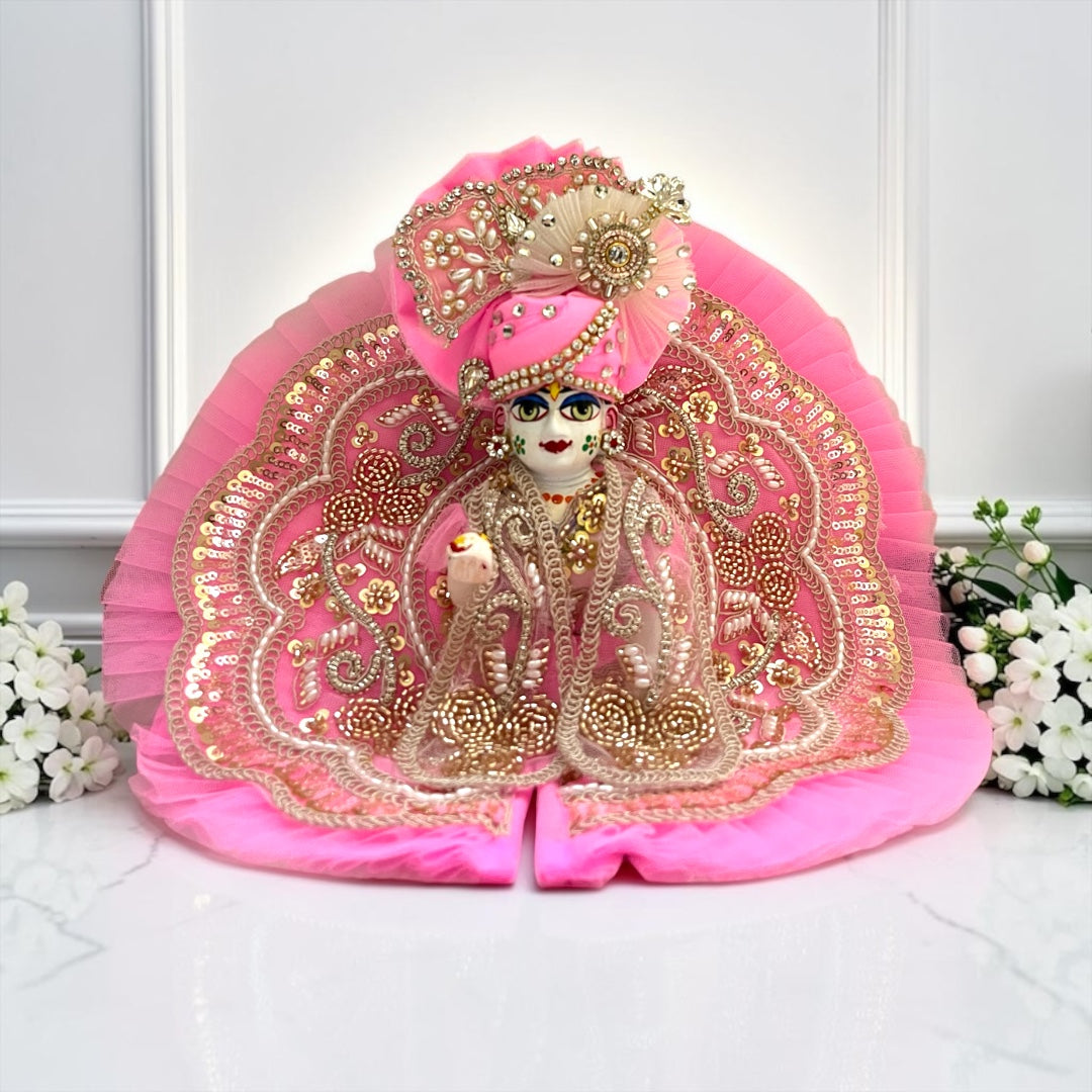 Designer Janmashtami Special Laddu Gopal Ji Premium Heavy Work Poshak Set with Matching Pagdi SP-143