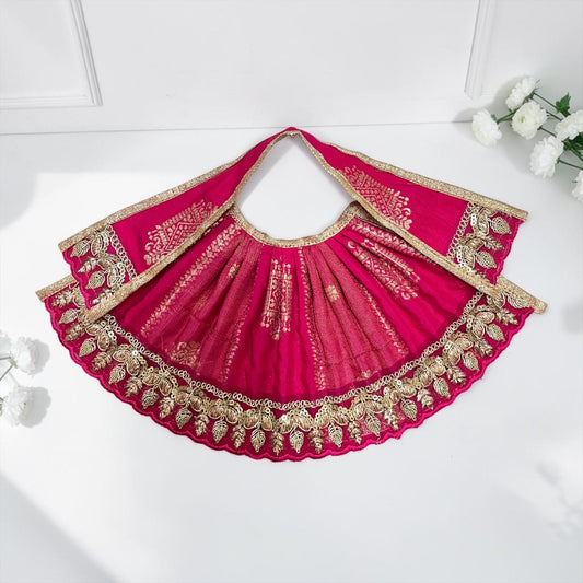 Designer Scalloped Leaf-Border Lehnga Patka (SP-168)
