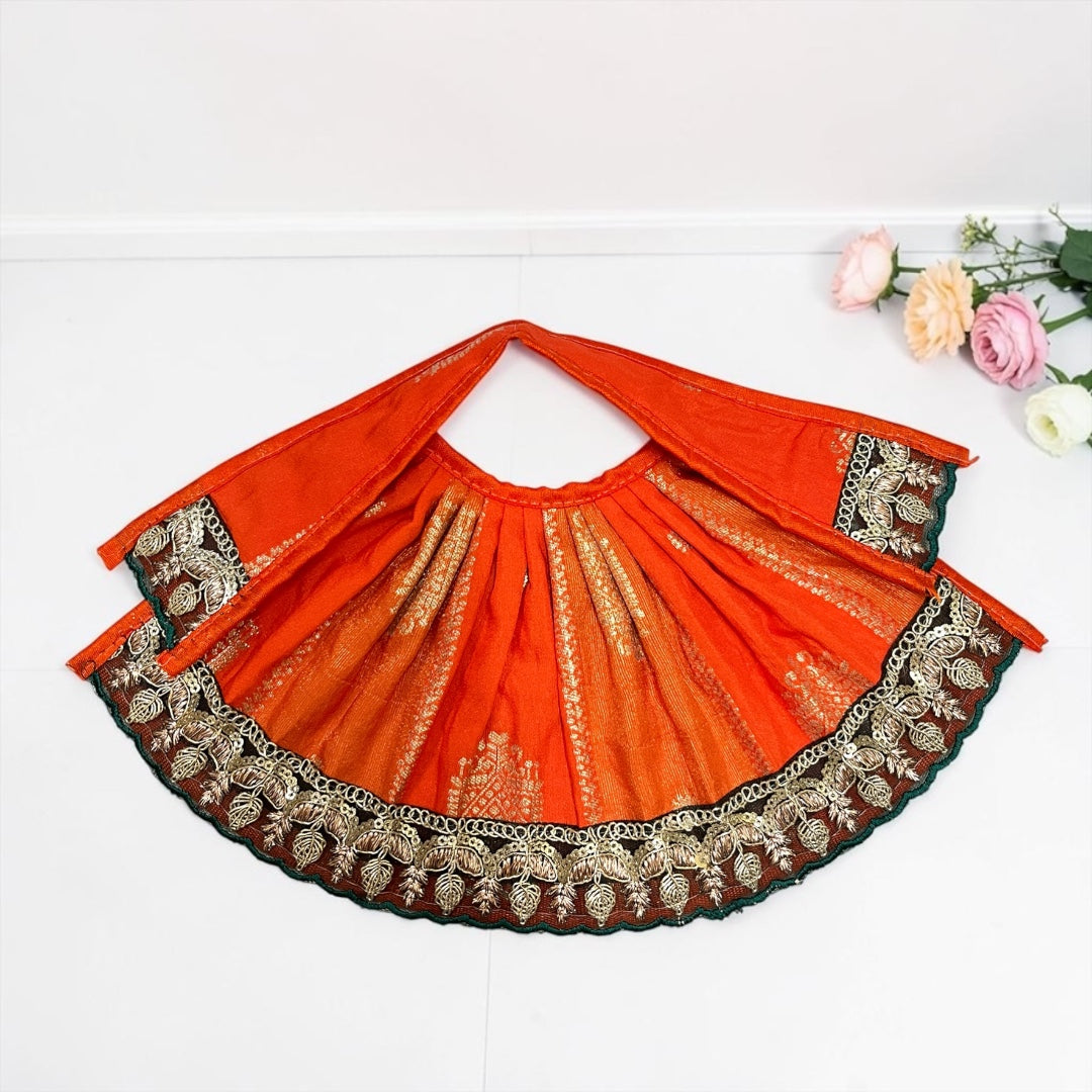 Designer Scalloped Leaf-Border Lehnga Patka (SP-168)