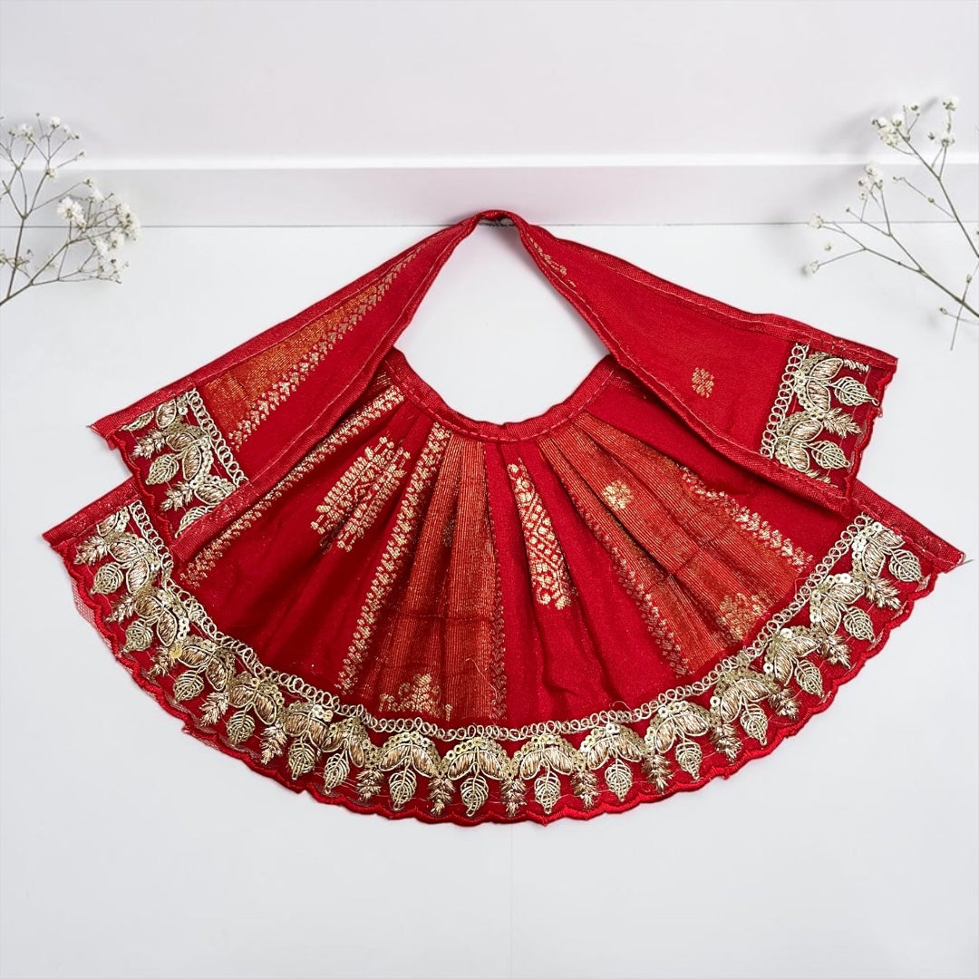 Designer Scalloped Leaf-Border Lehnga Patka (SP-168)