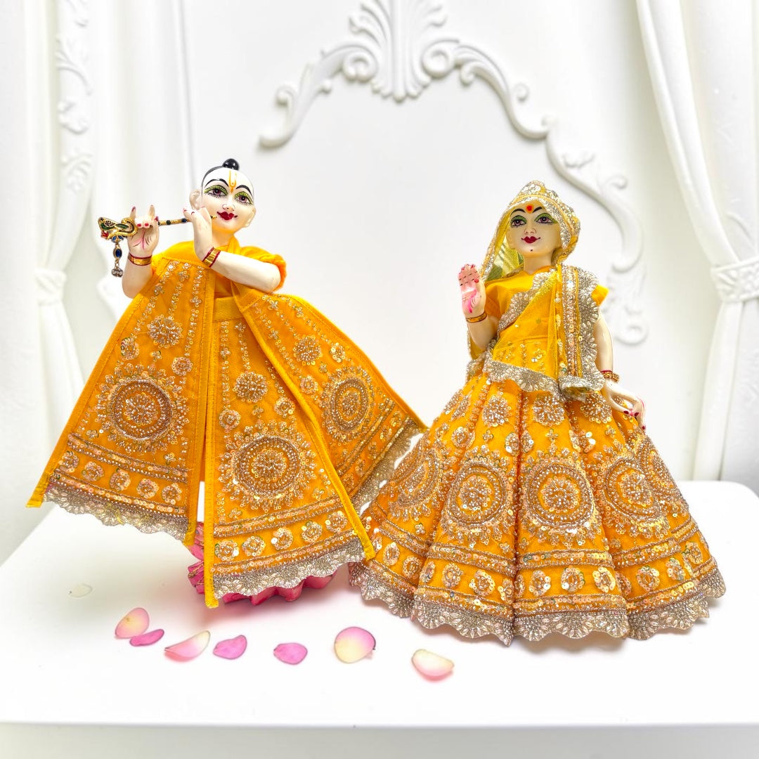 Premium Heavy Sequin Work Radha Krishna Poshak Set (SP-198) | Designer Lehenga & Patka Dress for Jugal Jodi