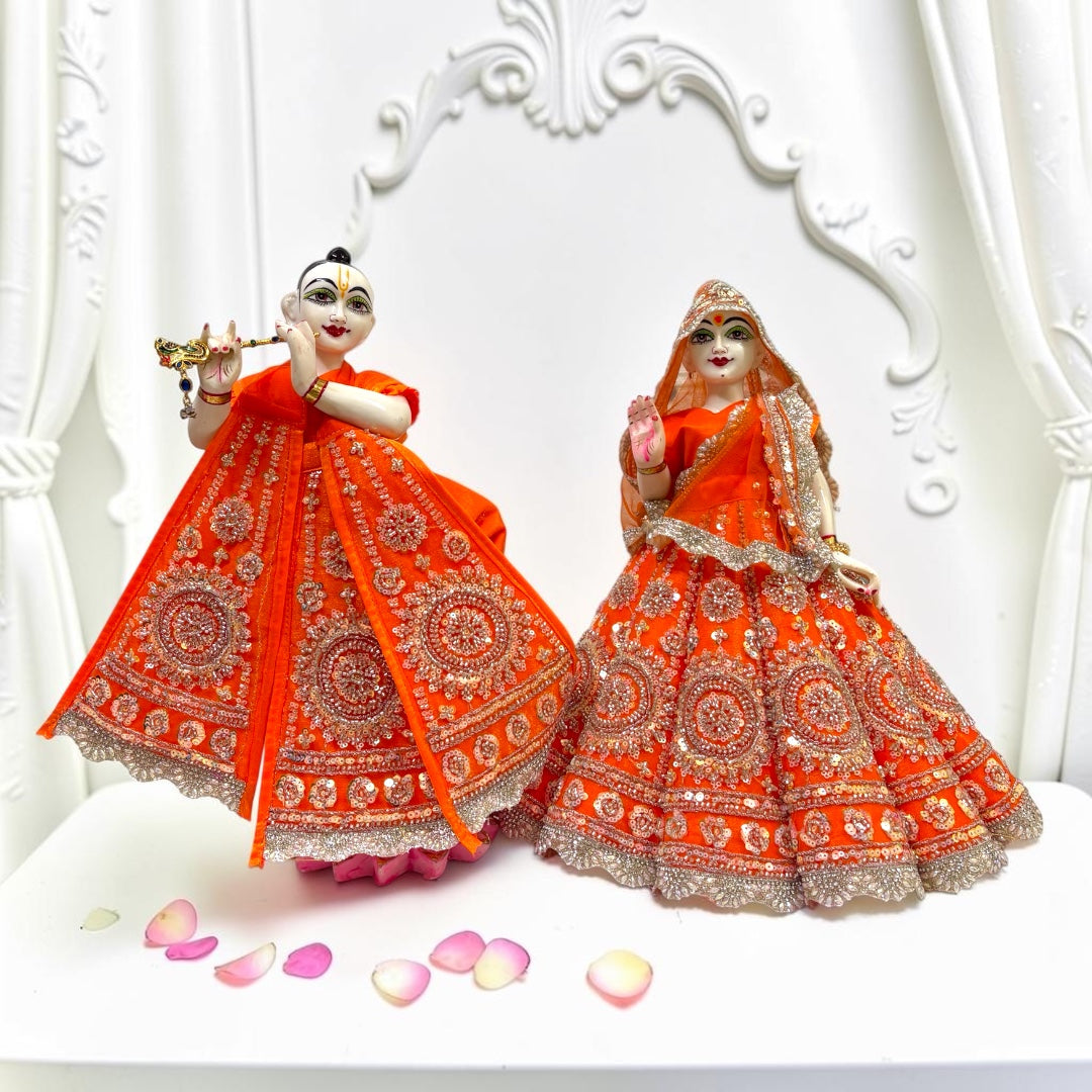 Premium Heavy Sequin Work Radha Krishna Poshak Set (SP-198) | Designer Lehenga & Patka Dress for Jugal Jodi