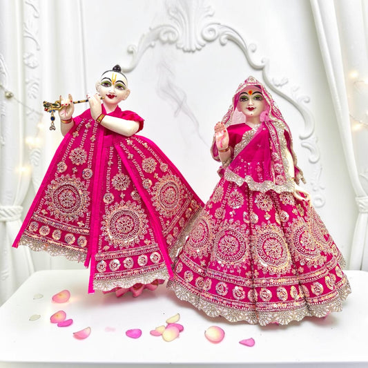 Premium Heavy Sequin Work Radha Krishna Poshak Set (SP-198) | Designer Lehenga & Patka Dress for Jugal Jodi