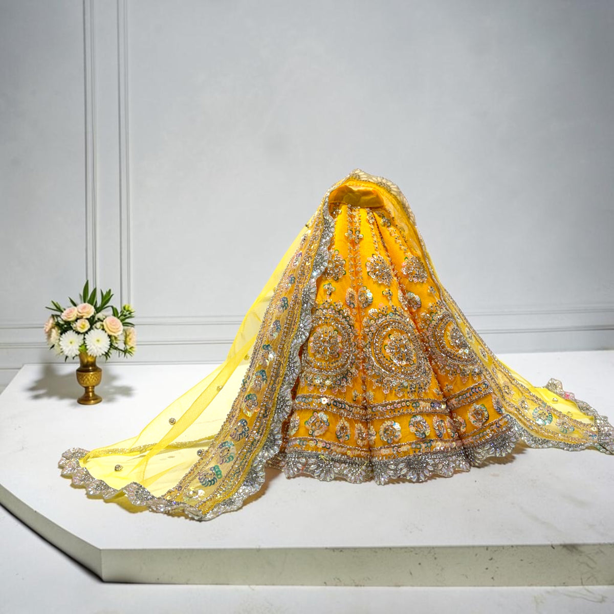 🌺 Designer Navratri Special Mata Rani 3-Piece Poshak Set (SP-I98) – Premium Heavy Embroidery Lehenga, Choli & Chunri