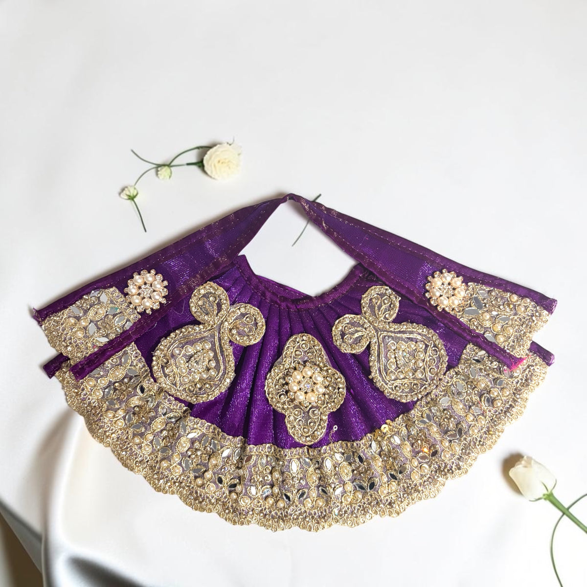 Navratri Special Designer Mata Rani Lehnga Patka Set (SP-J20) | Heavy Pearl & Zardosi Mirror Work Poshak🔱🛕
