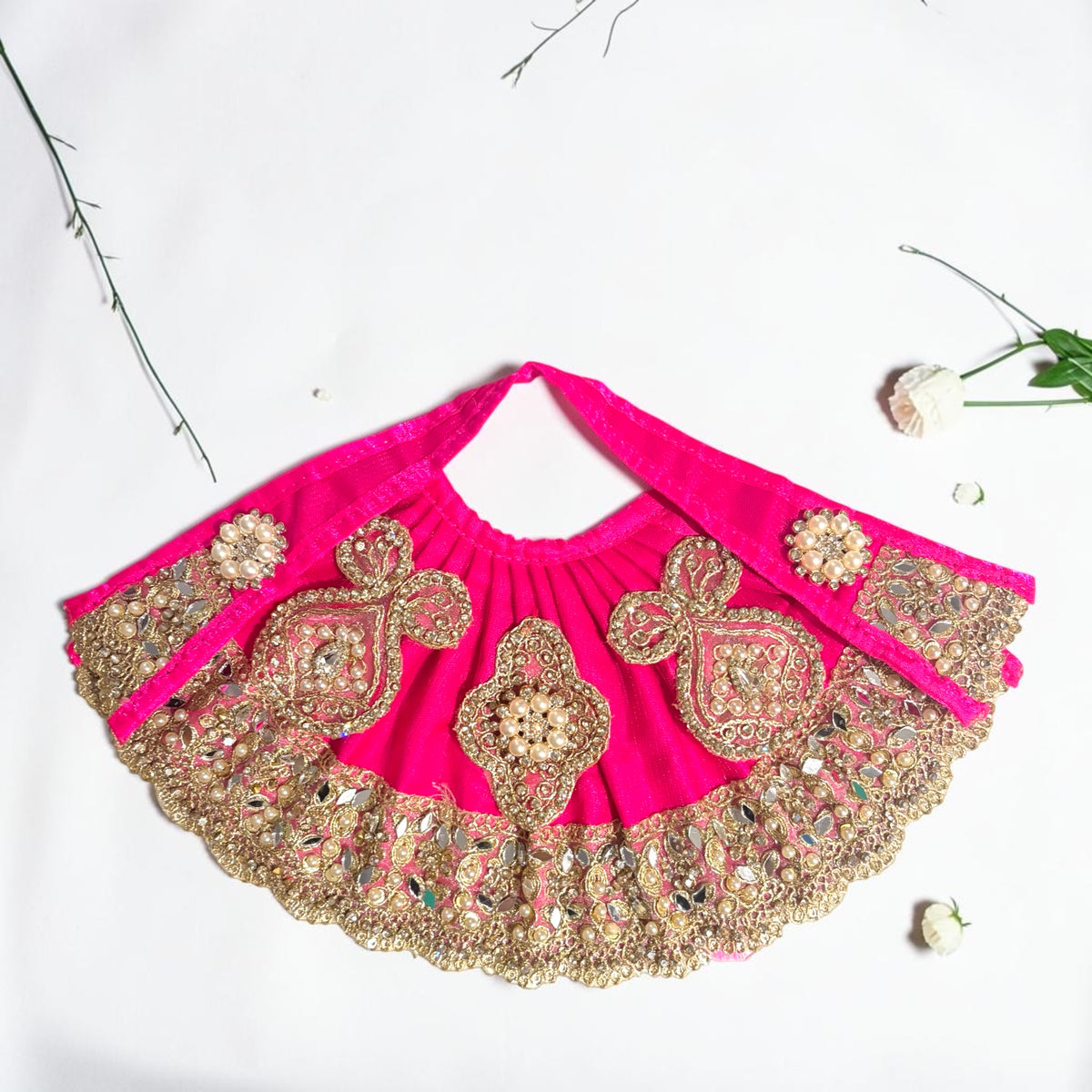 Navratri Special Designer Mata Rani Lehnga Patka Set (SP-J20) | Heavy Pearl & Zardosi Mirror Work Poshak🔱🛕